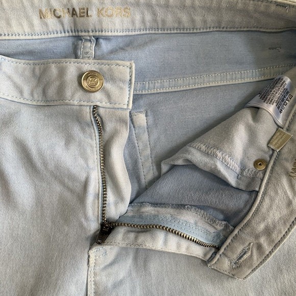 Michael Kors Izzy Cropped Skinny  Women Capri Size 8 Light Blue Mid Rise Calves - Picture 5 of 14